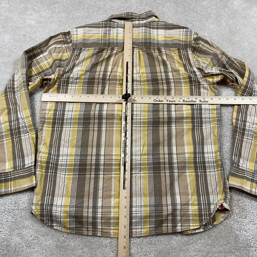 The North Face Shirt Mens L Brown Plaid Long Sleeve Button Up Cotton Outdoor